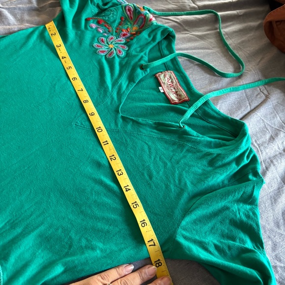 Johnny Was JWLA Womens Tunic Top Size Small Embroidered Boho Peacock - Picture 15 of 16